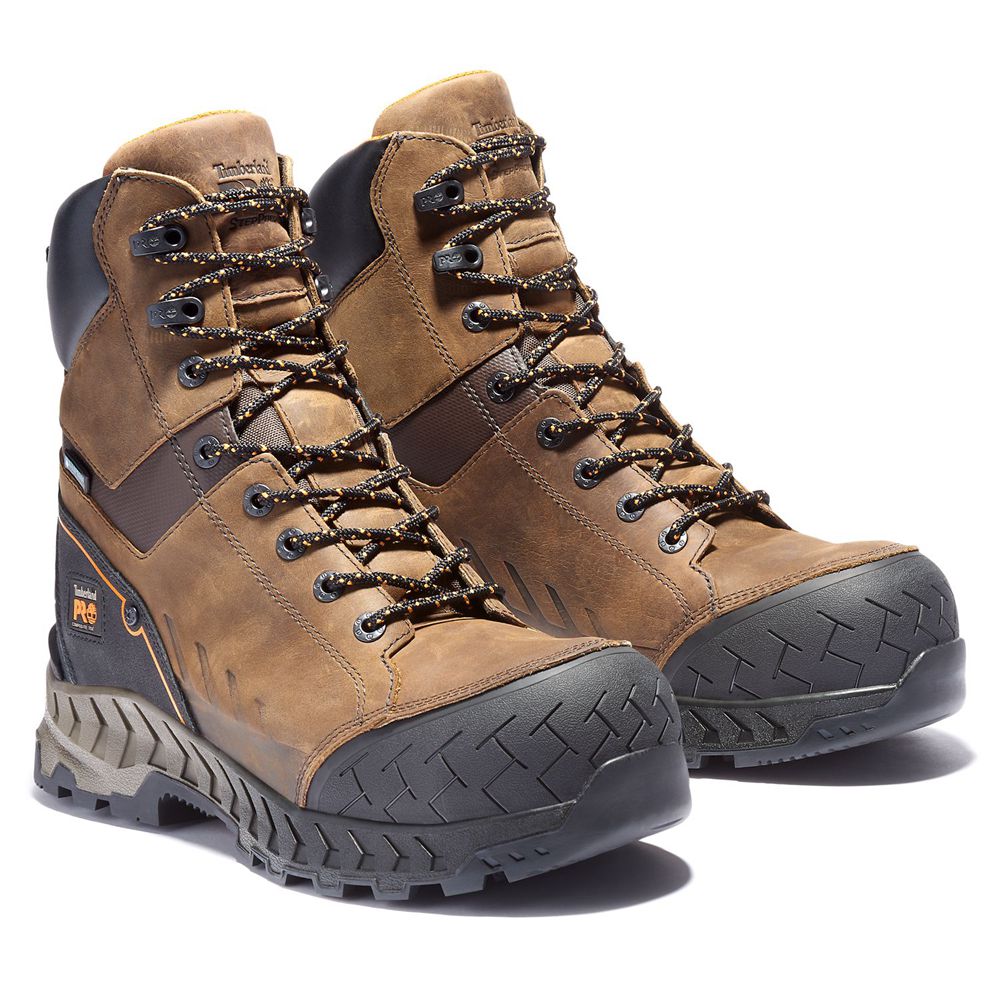 Botas Pro Timberland Hombre Pro Work Summit 8-Inch Waterproof Composite-Toe Work Marrones/Negras - C